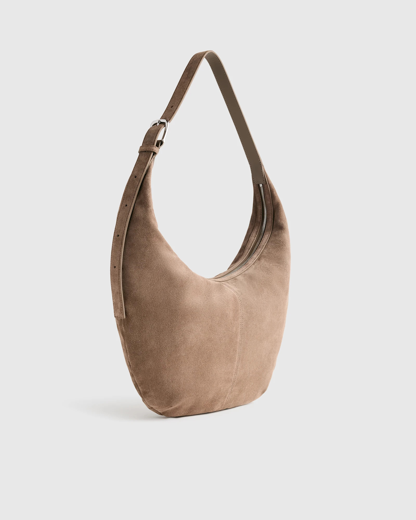 Italian Suede Crescent Shoulder Bag | Quince