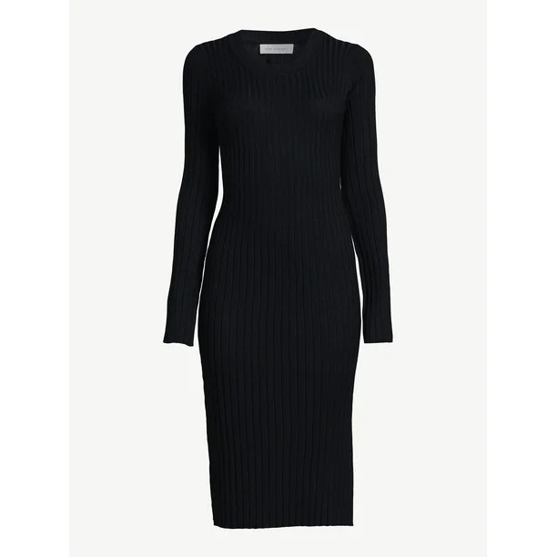 Free Assembly Women's Pleated Sweater Midi Dress - Walmart.com | Walmart (US)
