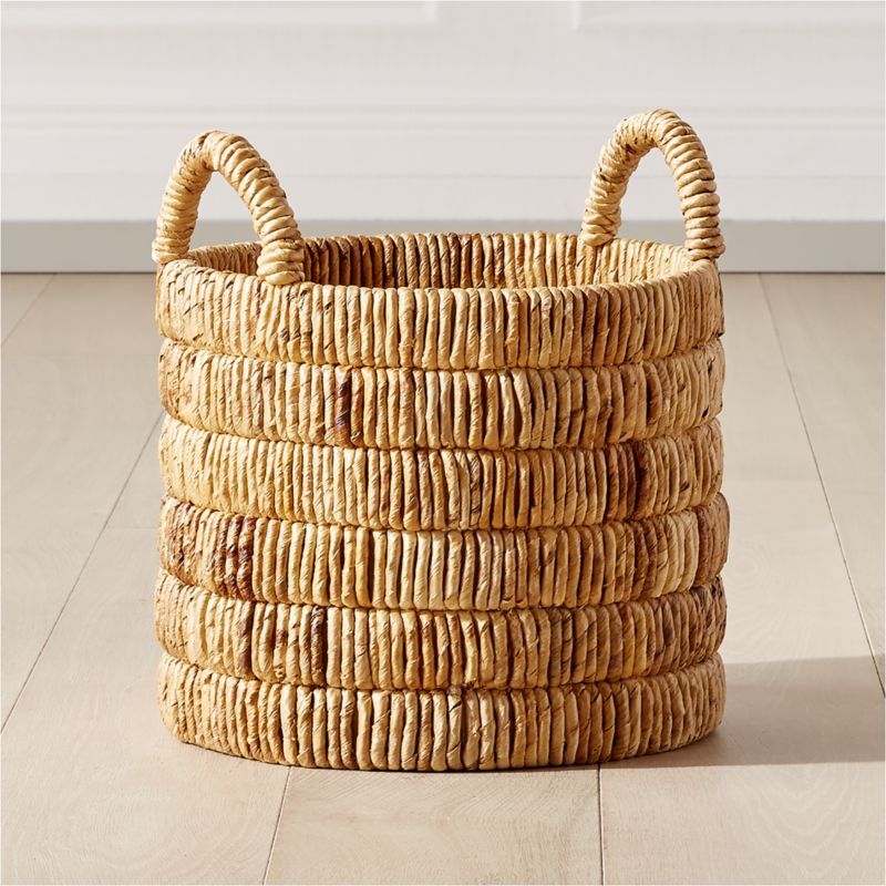 Milos Modern Handwoven Decorative Storage Basket Medium + Reviews | CB2 | CB2