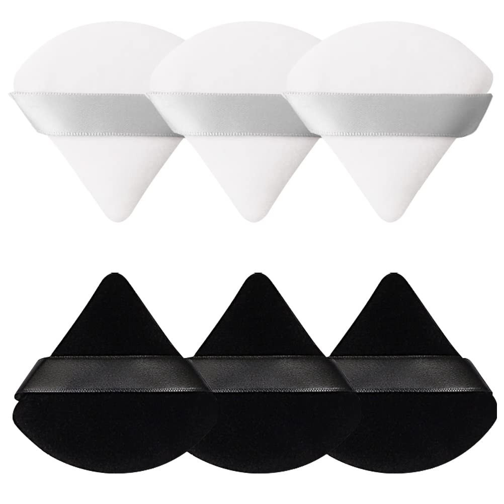 Pimoys 6 Pieces Pure Cotton Powder Puff Face Soft Triangle Makeup Puff Wedge Shape Body Cosmetic Spo | Amazon (US)