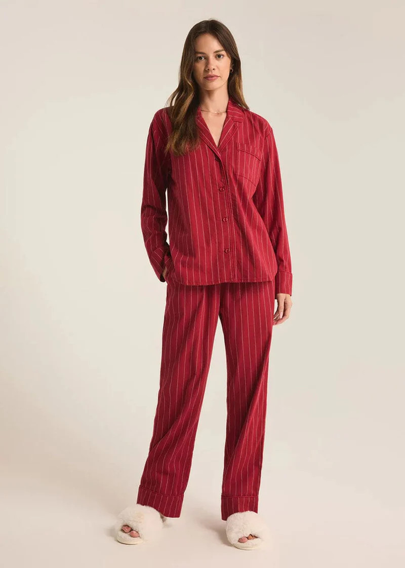 Dreamer Stripe Jammies Set - Red Dahlia | Alice & Wonder