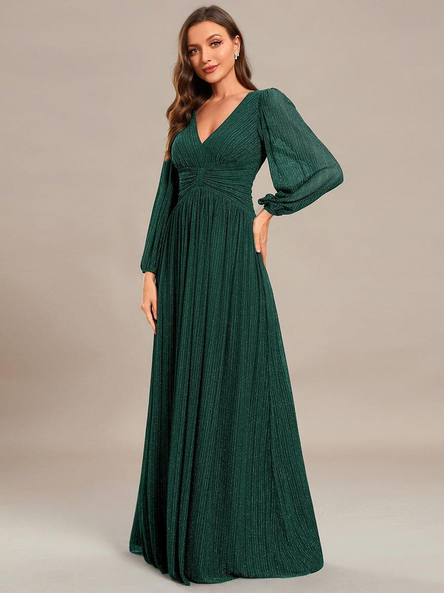 ever BRYM|Sequin Long Lantern Sleeves Maxi Wedding Guest Dress | Ever Pretty Garment Inc