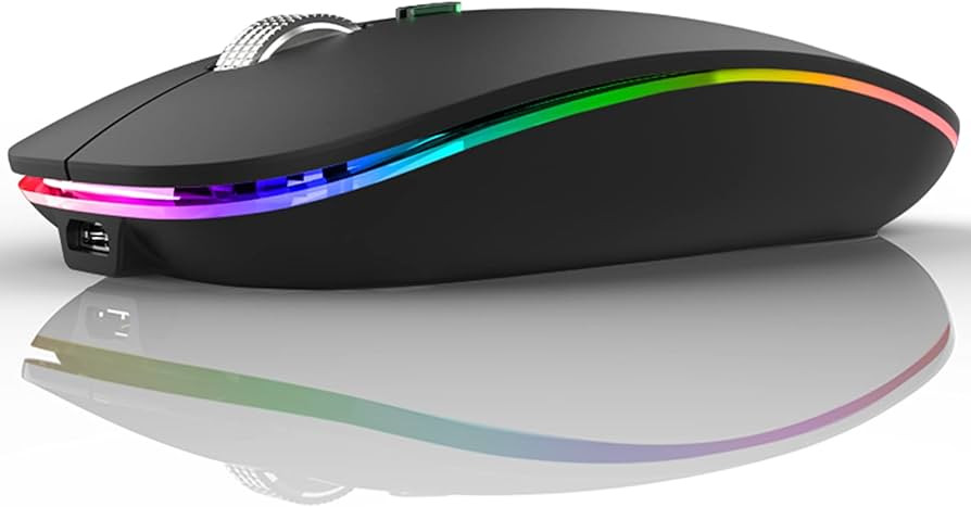 TENMOS Wireless Bluetooth Mouse, LED Slim Dual Mode (Bluetooth 5.1 + USB) 2.4GHz Rechargeable Sil... | Amazon (US)