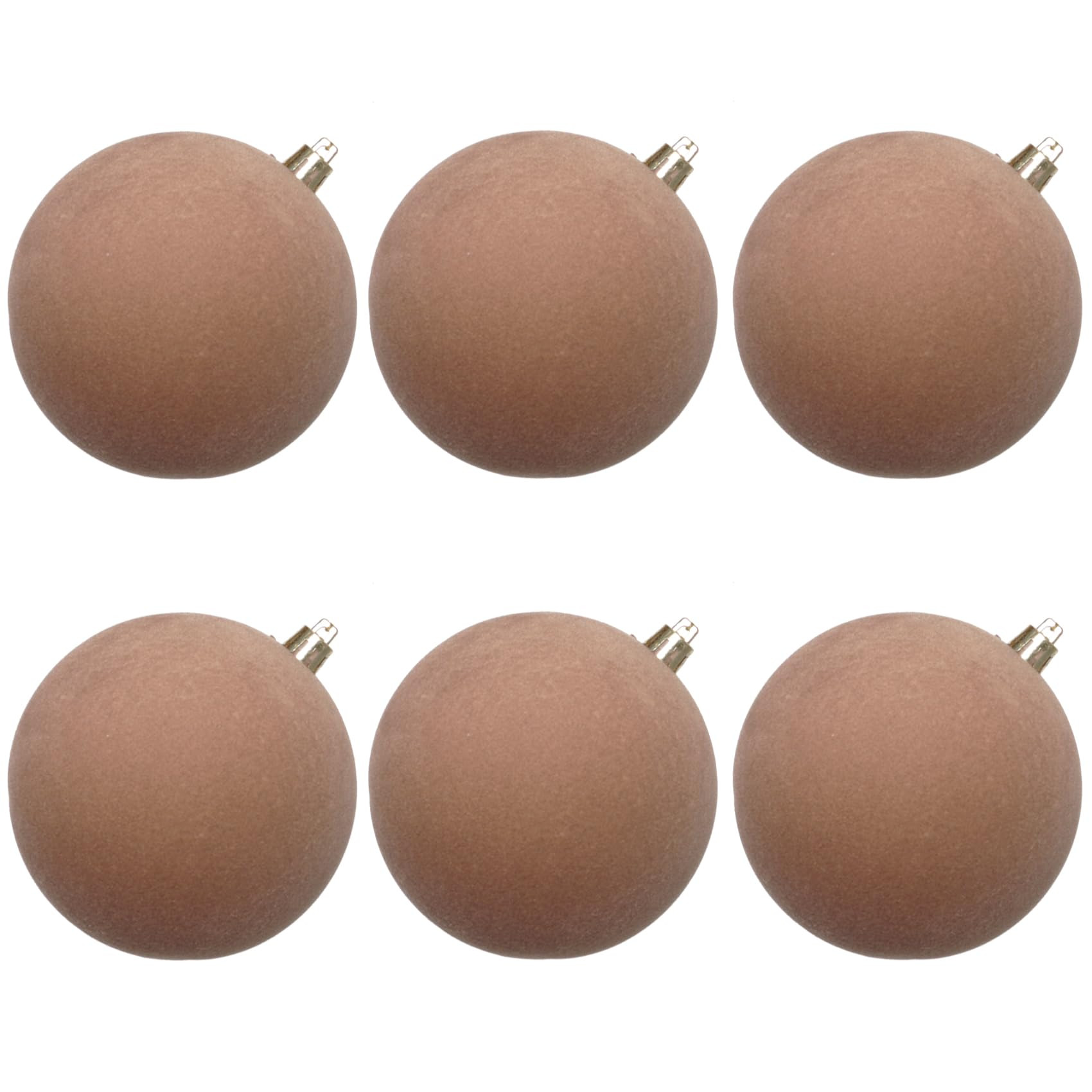 Senjie 4inch Velvet Christmas Balls Flocked Christmas Tree Ornaments 6pcs Plastic Balls Xmas Hang... | Amazon (US)