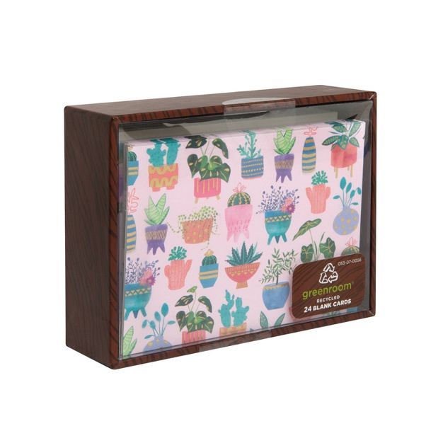 24ct Colorful Plants All over Cards and Envelopes | Target