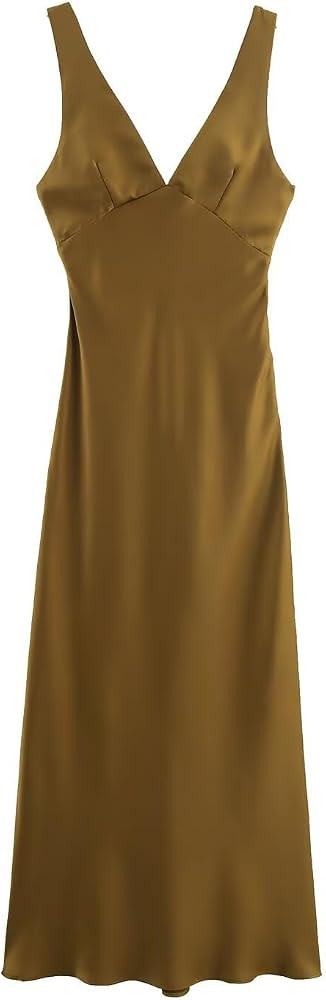 Women's Solid Color Slip Dress Casual Elegant Dress | Amazon (US)