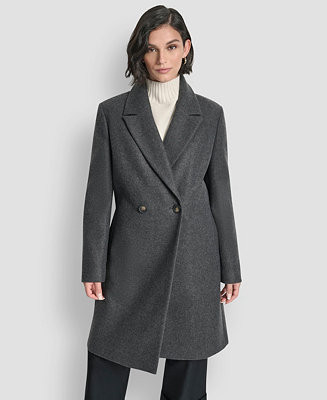 Women's Sams Double-Breasted Notch Collar Coat | Macy's