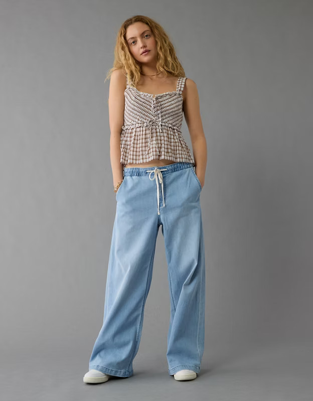 AE Stretch Low-Rise Ultra Wide-Leg Pull-On Jean | American Eagle Outfitters (US & CA)