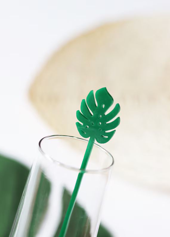 Palm Drink Stirrers (set of 6 monstera leaf shapes) | Etsy (US)
