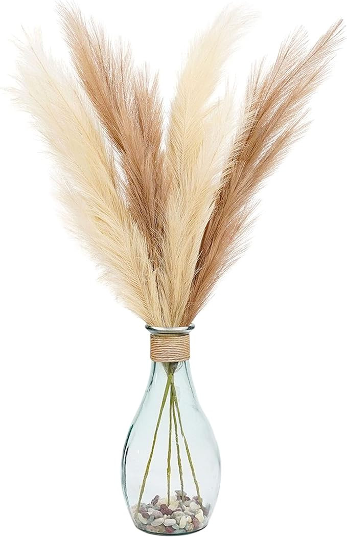 KINPLUS 4pcs 43”/110cm Faux Pampas Grass Decor Tall Non-Shedding Pompas Grass Decor for Floor V... | Amazon (US)