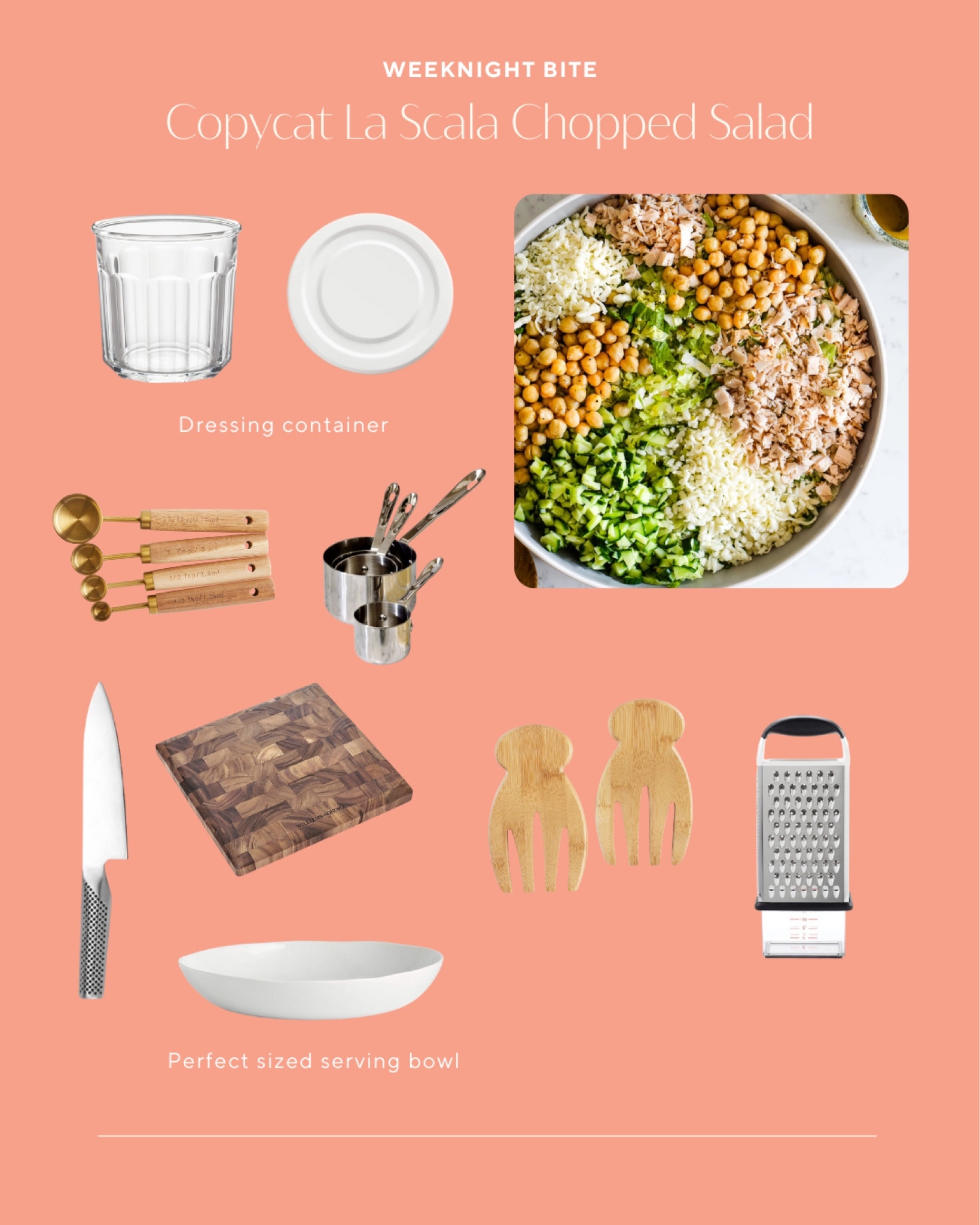 Everything I use for my copycat La Scala chopped salad 🥗 

#LTKhome