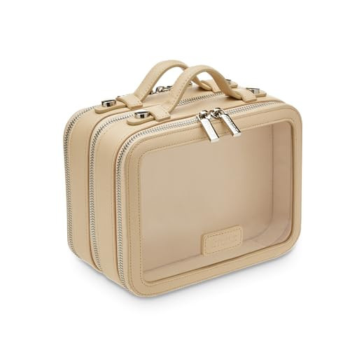 ETOILE - Small Twin Cosmetic Case Beige - Dual Compartment Cosmetic Beauty Organizer & Toiletry Case | Amazon (US)