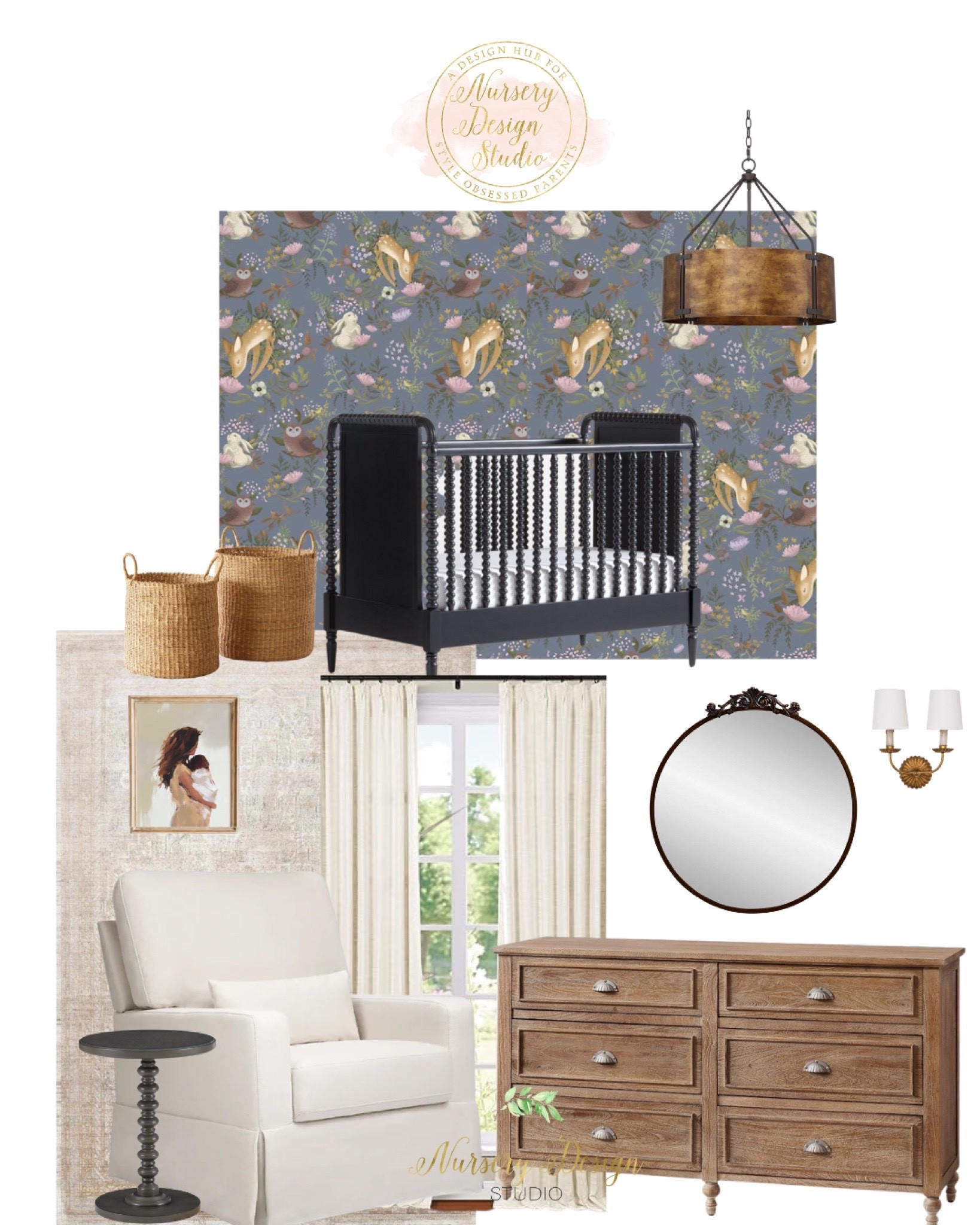Woodland nursery inspiration, woodland wallpaper, cream curtains, nursery dresser

#LTKhome #LTKsalealert #LTKbaby