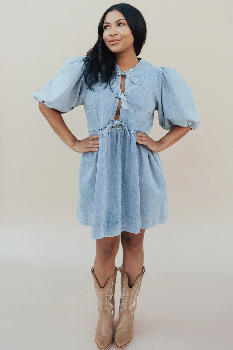 Zuri Denim Dress in Blue | Henly