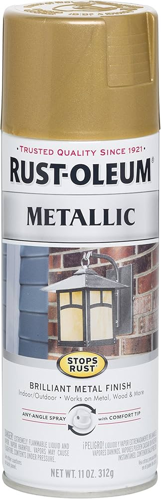 Rust-Oleum 7270830 Stops Rust Metallic Spray Paint, 11 Ounce, Gold Rush | Amazon (US)