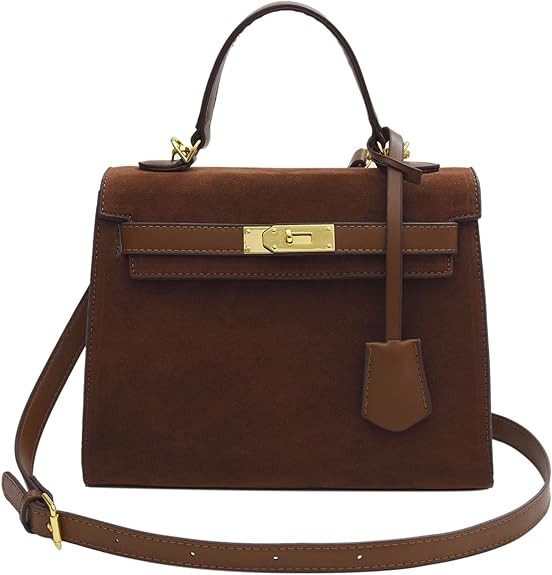 Top Handle Satchel Vintage Top Handle Bag Suede Leather Women Handbags Purse Mini Satchel Bags Sh... | Amazon (US)