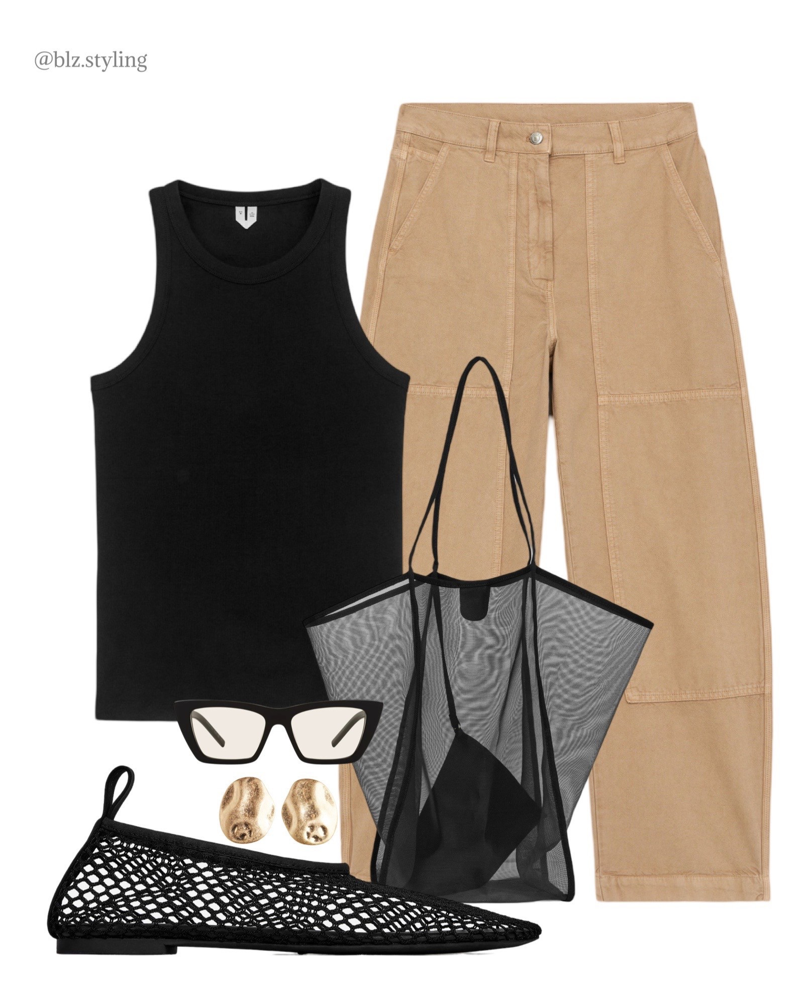 Simple spring basics, cargo pants, tank top, mesh flats,  mesh bag 

#LTKAprilSpotlight #LTKspring #LTKstyletip