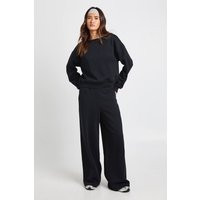 boohoo Women's Boat Neck Sweatshirt Tracksuit in Black | Size: XS | Knitted | boohoo (US & Canada)