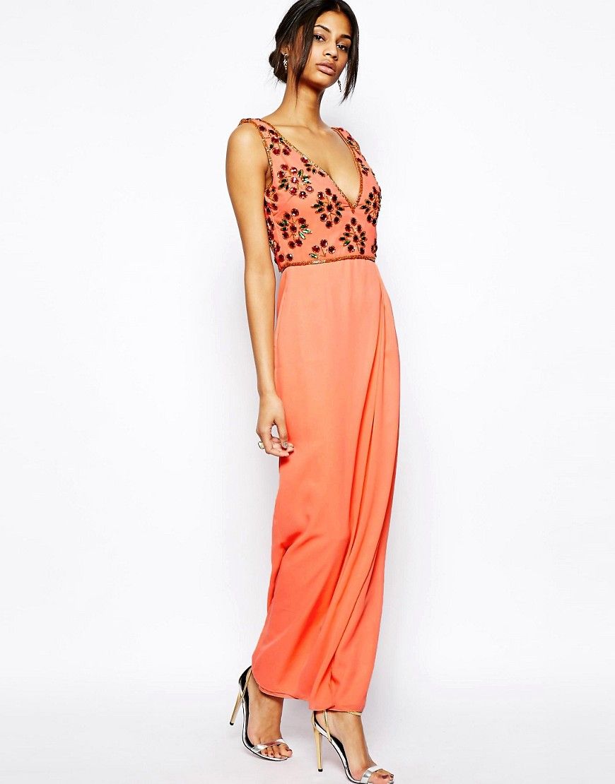 Virgos Lounge Cherise Maxi Dress with Embellished Bust | ASOS US