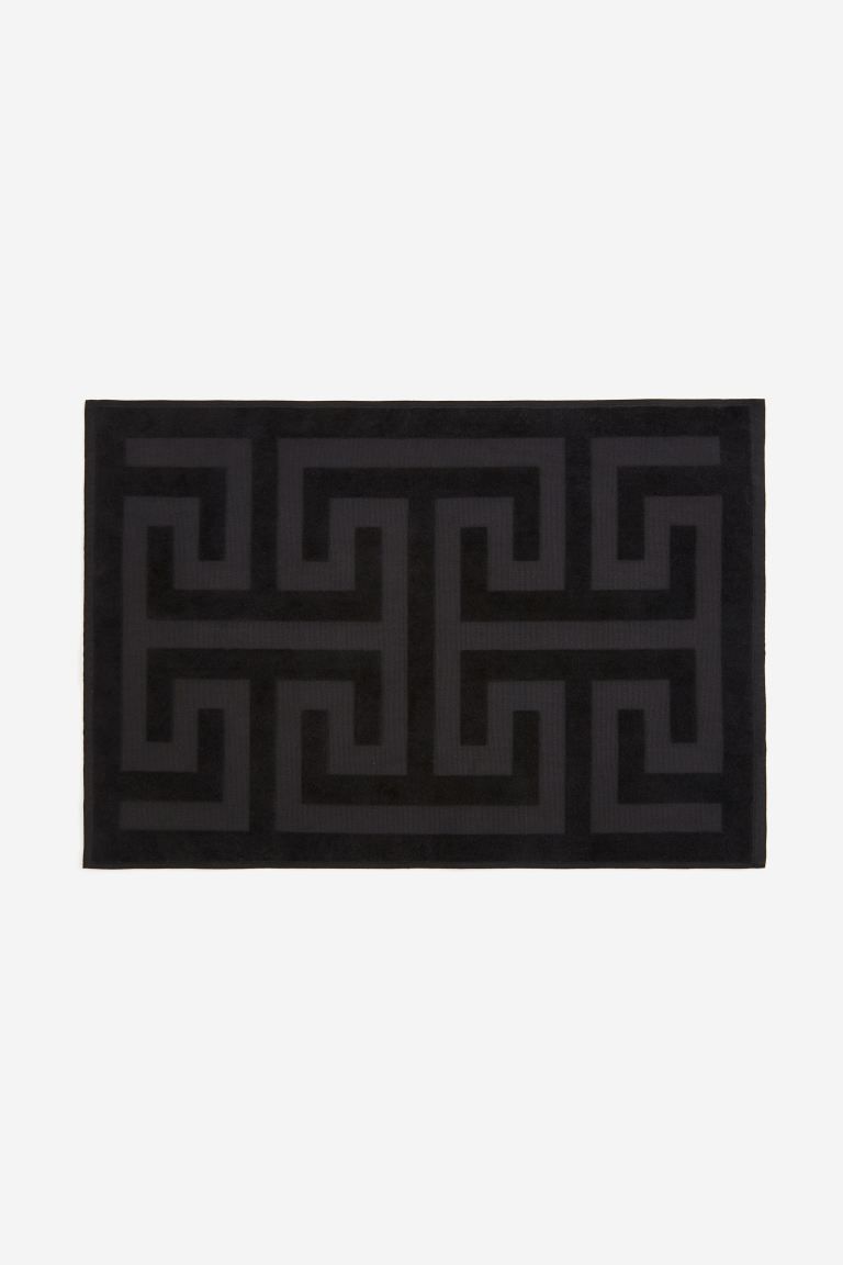 Cotton Bath Mat - Black/patterned - Home All | H&M US | H&M (US + CA)