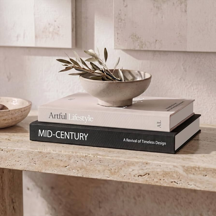 Aesthetic Decorative Books - Set of 2 Stylish Boxes Enhance Your Coffee Table, Bookshelf or Mante... | Amazon (US)