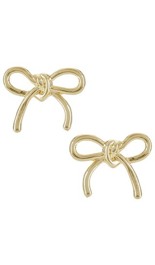 Bow Stud Earrings in Gold | Revolve Clothing (Global)