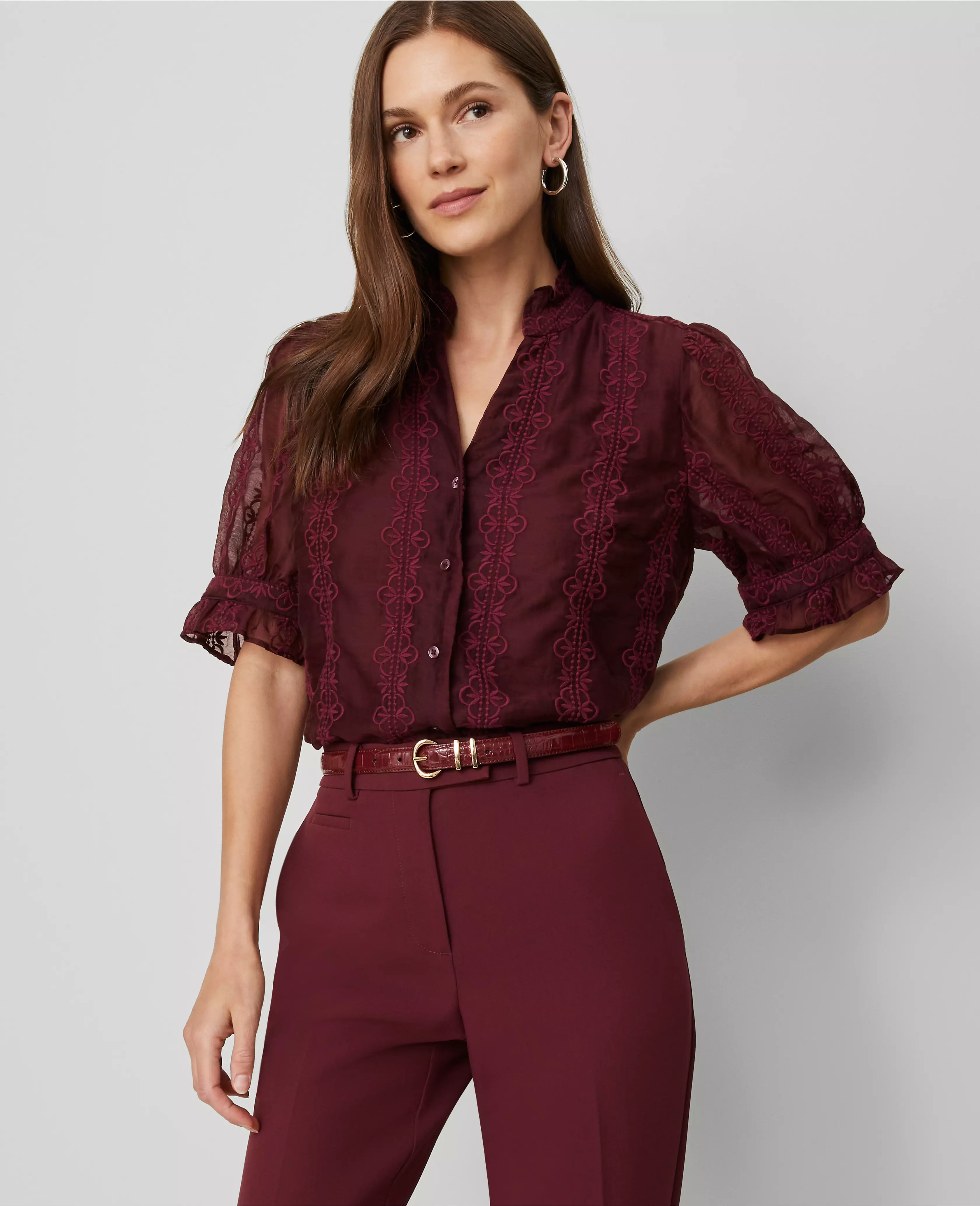 Ruffle Collar Shirt | Ann Taylor