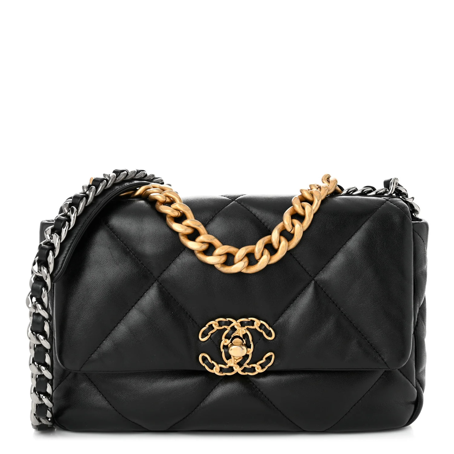 Lambskin Quilted Medium Chanel 19 Flap Black | FASHIONPHILE (US)