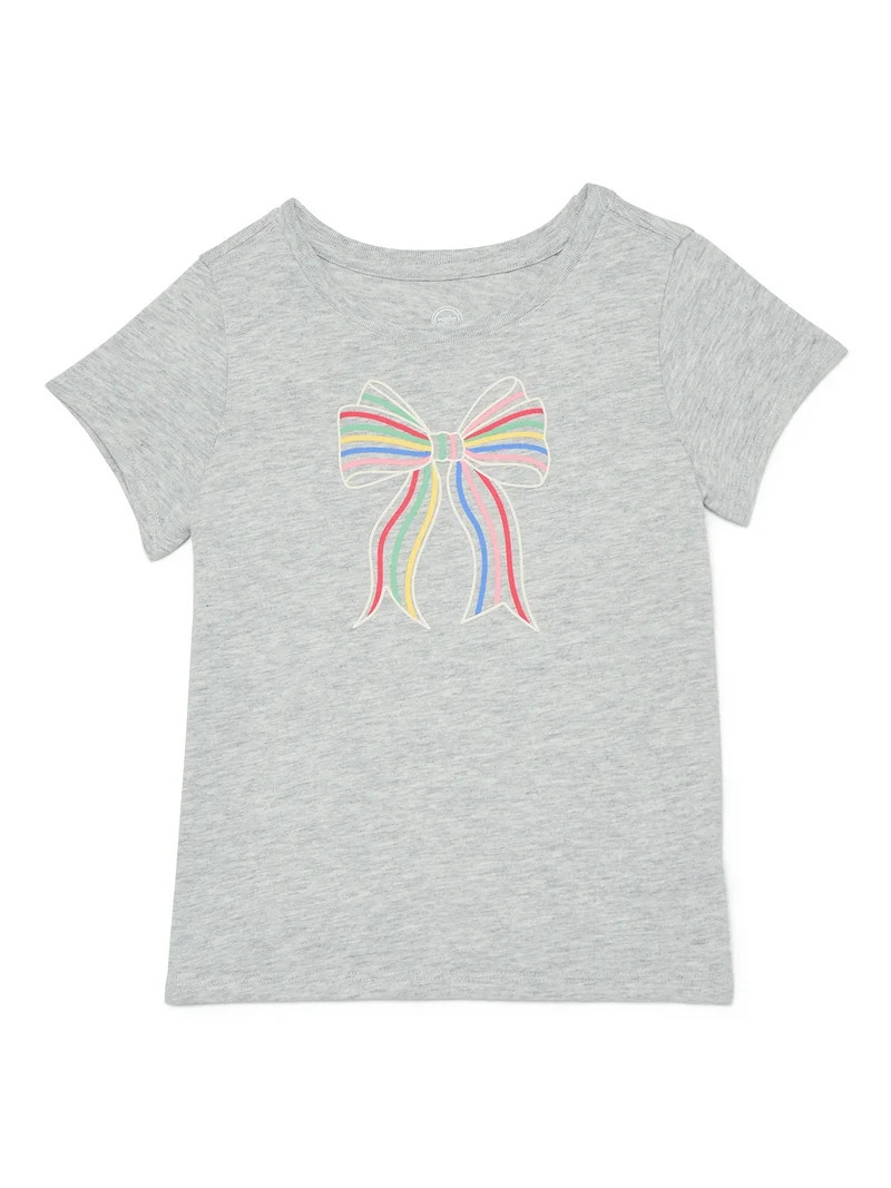 Wonder Nation Toddler Girls Tee with Short Sleeves, Sizes 18M-5T | Walmart (US)