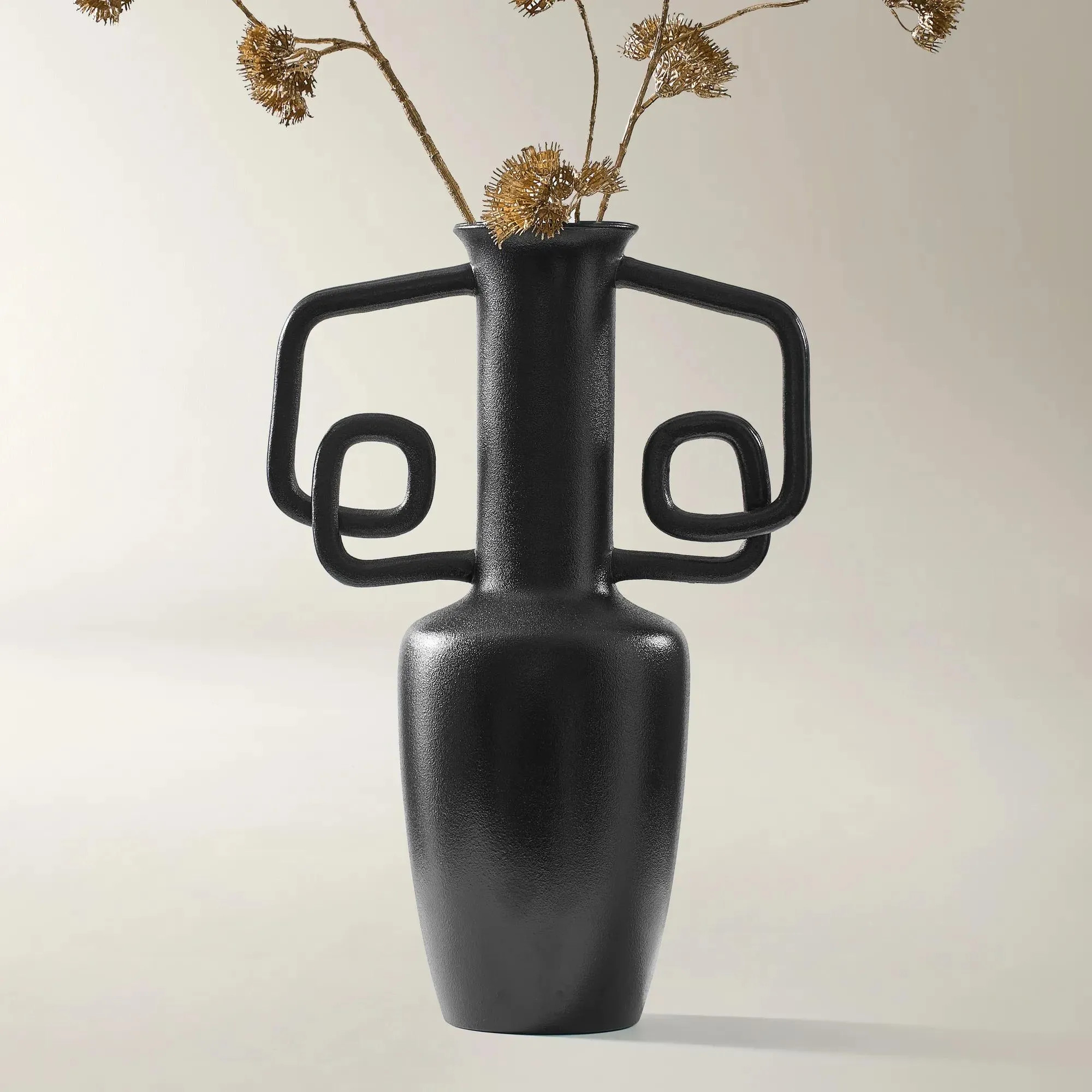 Cleo Handcrafted Black Porcelain Vase 19" | Z Gallerie