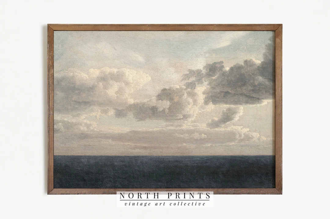 Ocean Horizon Oil Painting | Vintage Paint | Antique Cloud Study Art PRINTABLE #301 | Etsy (AU)