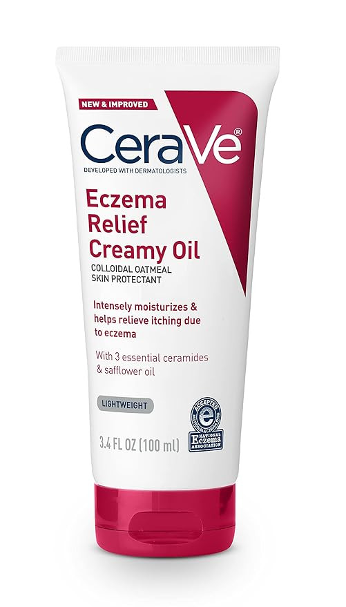 CeraVe Eczema Relief Creamy Body Oil, Eczema Calming Cream With Colloidal Oatmeal & Safflower Oil... | Amazon (US)