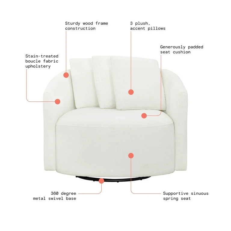Beautiful Drew Chair by Drew Barrymore, Cream | Walmart (US)