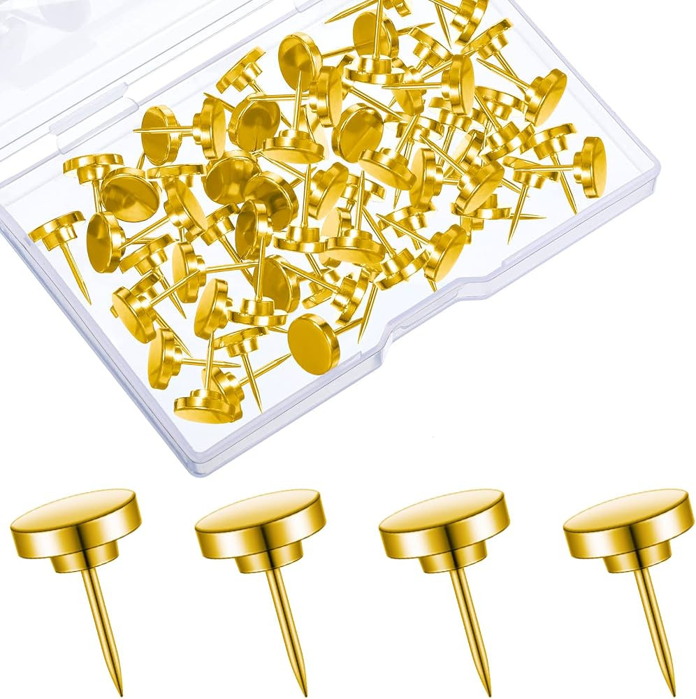 30 Pieces Push Pins, Metal Thumb Tacks for Picture Photo Hanging, Wall Pins for Board Posters Bul... | Amazon (US)