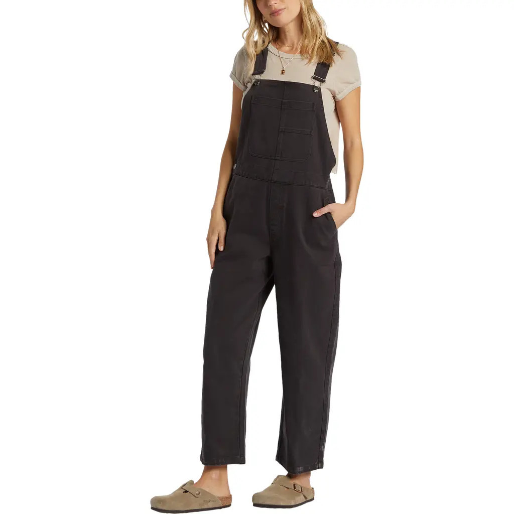 Billabong Sand Canyon Relaxed Fit Overalls in Black Sands at Nordstrom, Size Small | Nordstrom