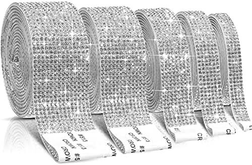 Amazon.com: 5 Rolls Self Adhesive Crystal Rhinestone Diamond Roll Ribbon DIY Decoration Sticker w... | Amazon (US)