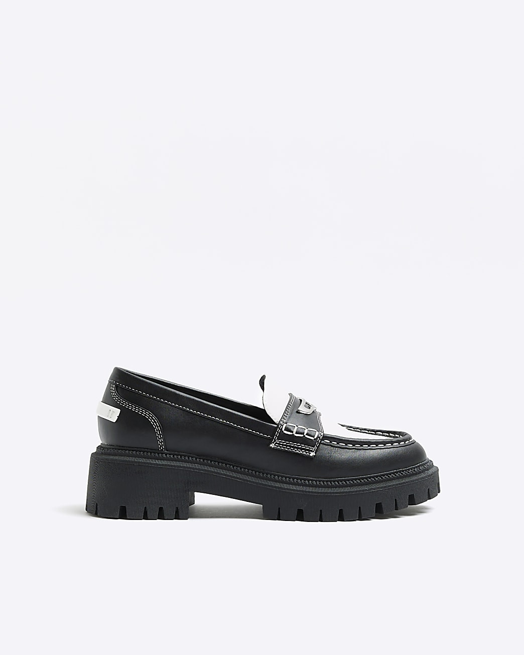 Black colour block chunky loafers | River Island (UK & IE)