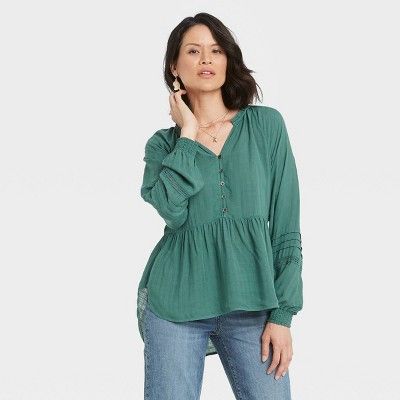 Women's Long Sleeve Button-Front Blouse - Knox Rose™ | Target