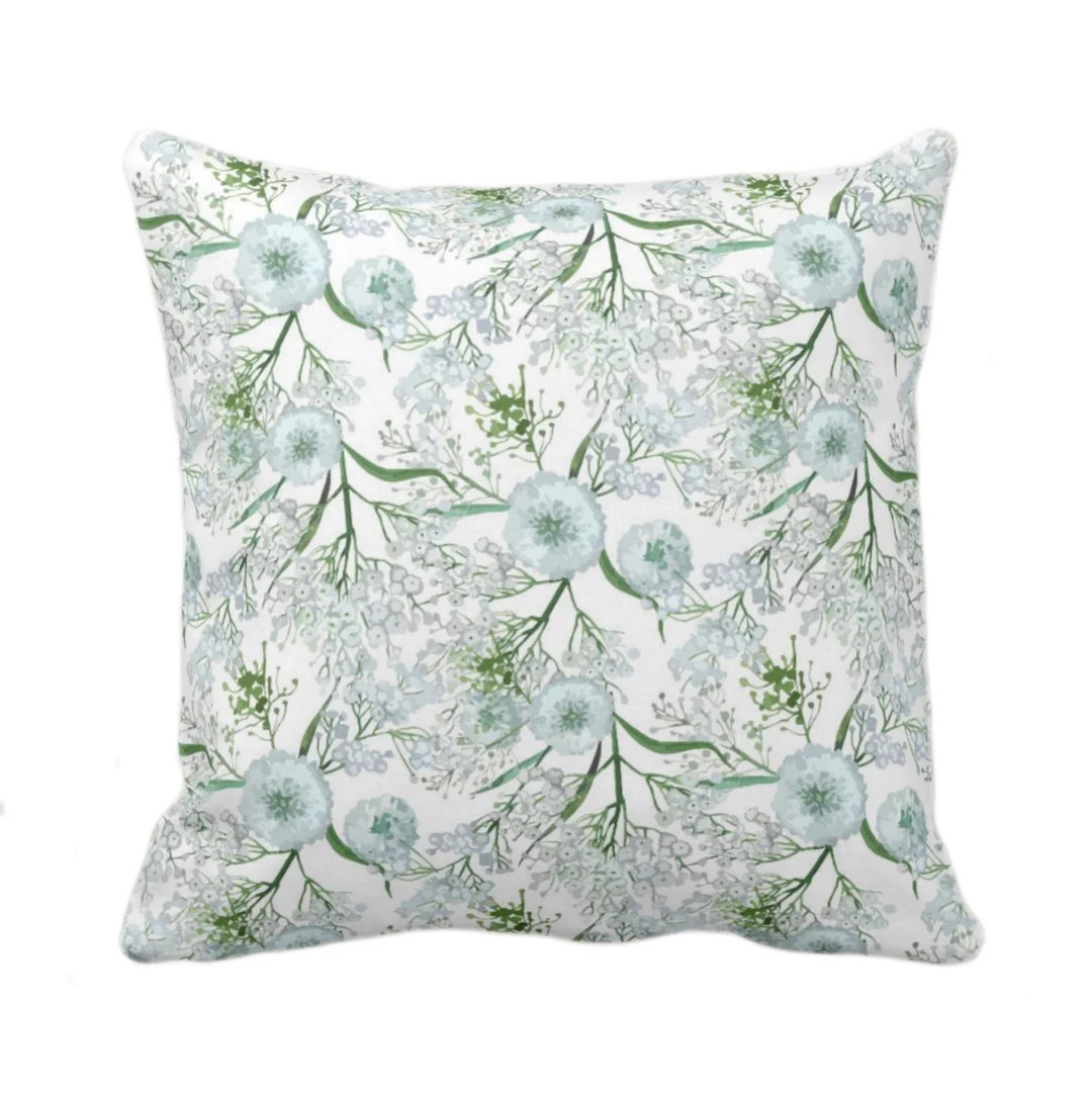 Blue Botanical Throw Pillow/cover Square and Lumbar Pillows/covers, Blue/green/white Toile/nature... | Etsy (US)