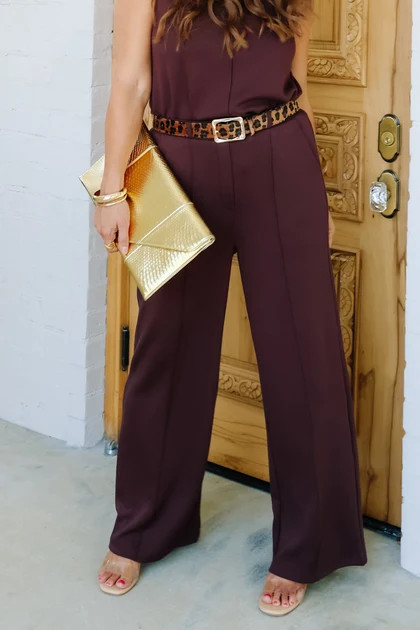 Made For Moments Brown Wide Leg Pant | The Willow Tree