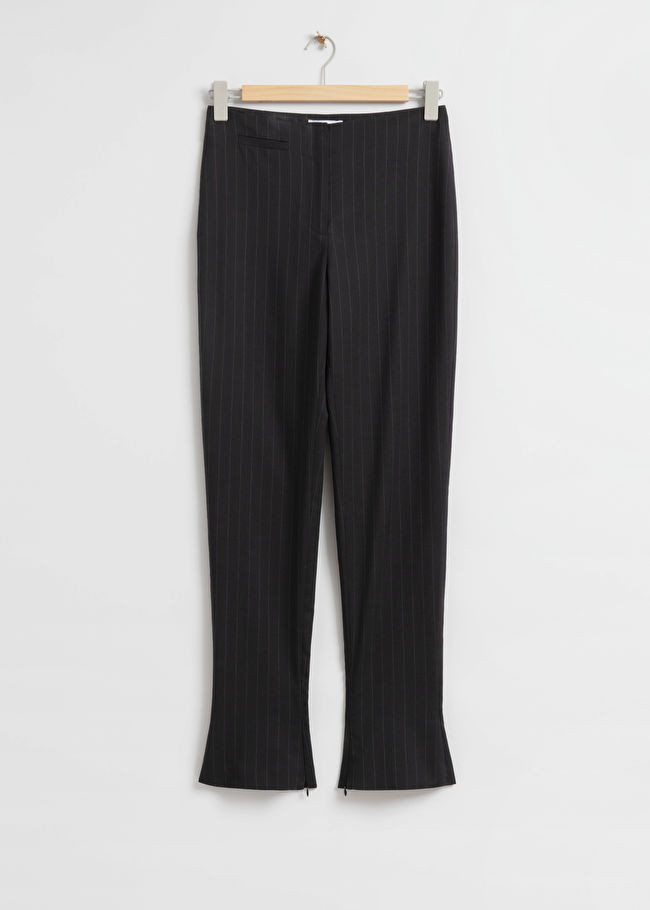 Slim Pinstripe Zip Leg Trousers | & Other Stories US