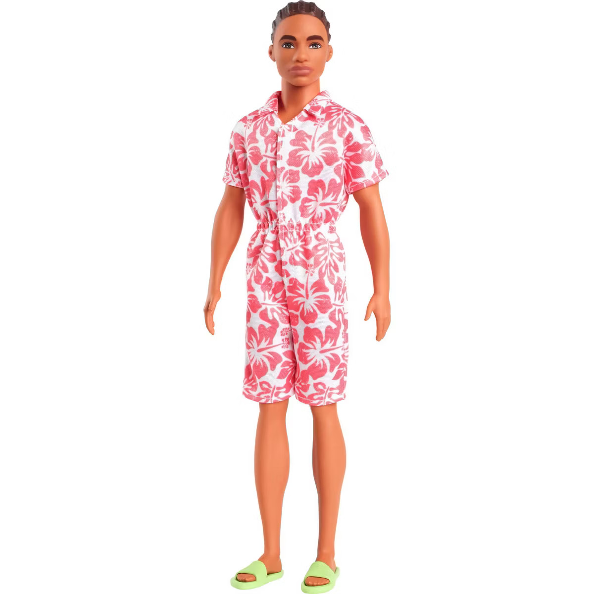 Barbie Fashionistas Ken 11" Doll #235 in Hawaiian Print Jumpsuit with Green Sandals, Brown Hair | Target