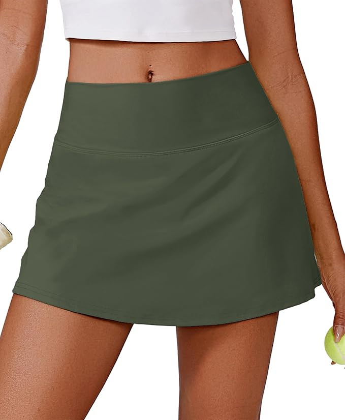 PINSPARK Womens Tennis Skirt High Waisted Golf Skort with 2 Pockets Stretchy Athletic Skirts for ... | Amazon (US)