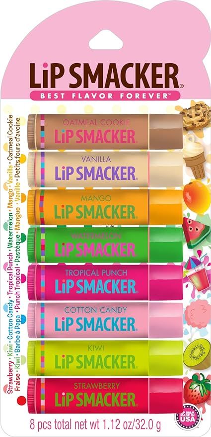 Lip Smacker Original & Best Holiday Flavored Lip Balm Party Pack, Oatmeal Cookie, Vanilla, Mango,... | Amazon (US)
