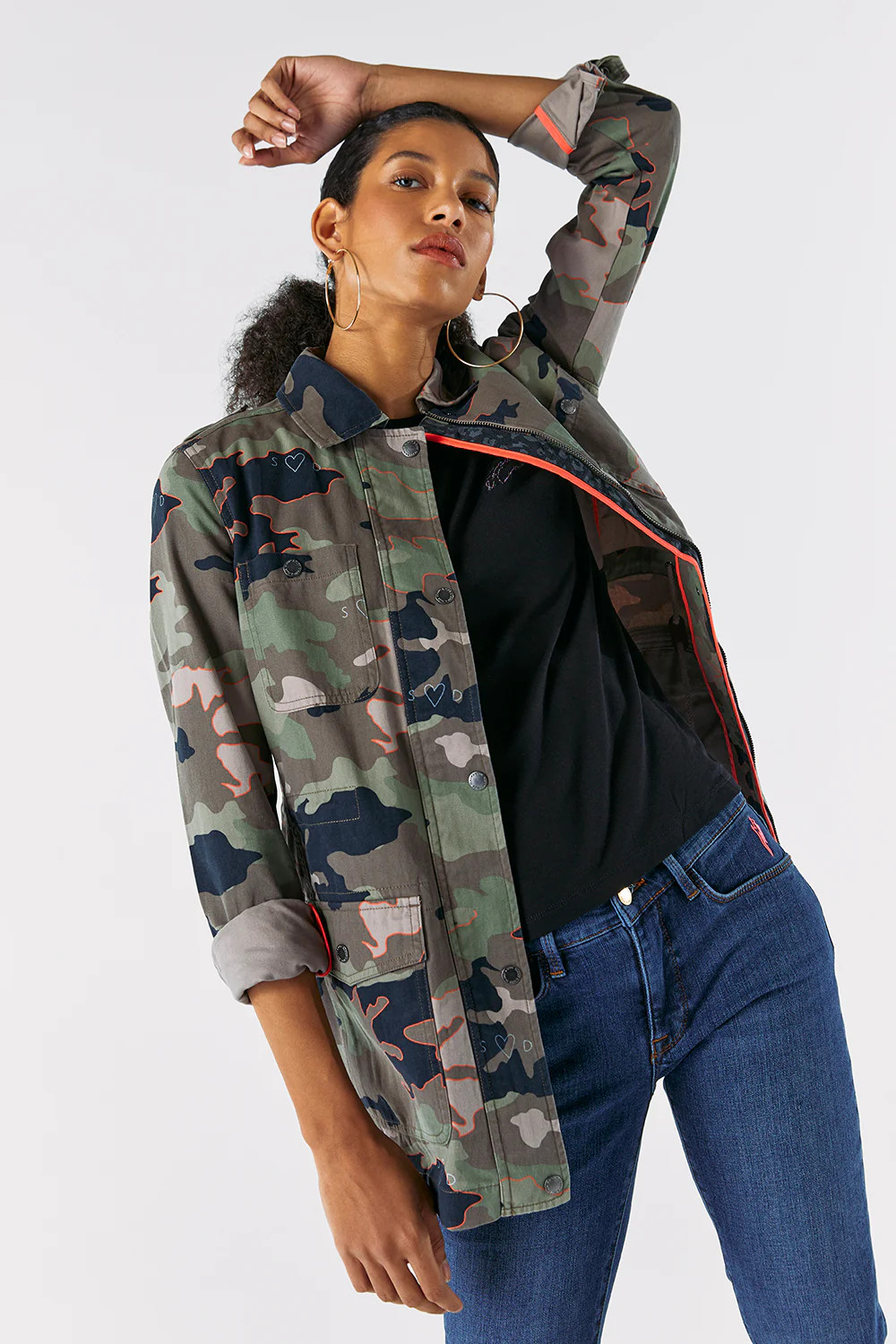 Khaki Camo Print Utility Jacket | Scamp & Dude