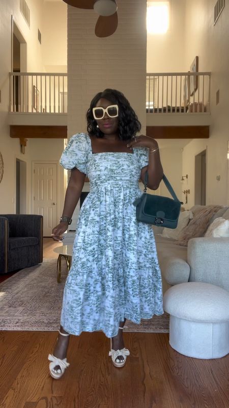 This Abercrombie & Fitch dress is ABSOLUTELY worth the hype!! Such a gorgeous fit and perfect as an Easter dress! Ordered a size medium!! Paired it with platform heels, pearl earrings, sunglasses and teal purse!!

#LTKVideo #LTKstyletip #LTKSeasonal