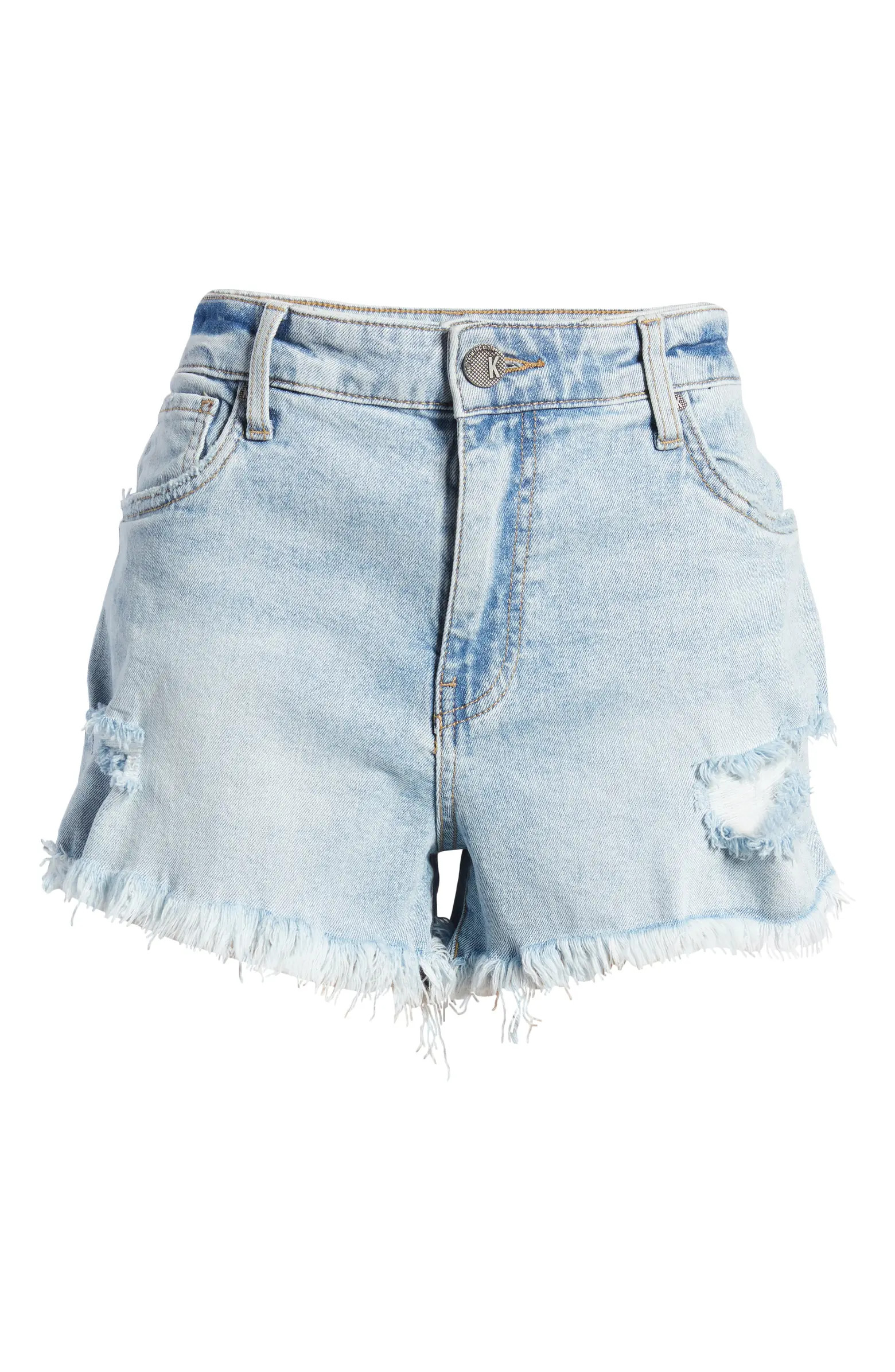 Jane High Waist Distressed Fray Hem Cutoff Denim Shorts | Nordstrom
