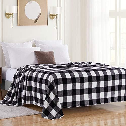 Sweet Home Collection Buffalo Plaid Blanket Fleece Soft and Plush Fuzzy Cozy Microfiber Cover for Be | Amazon (US)