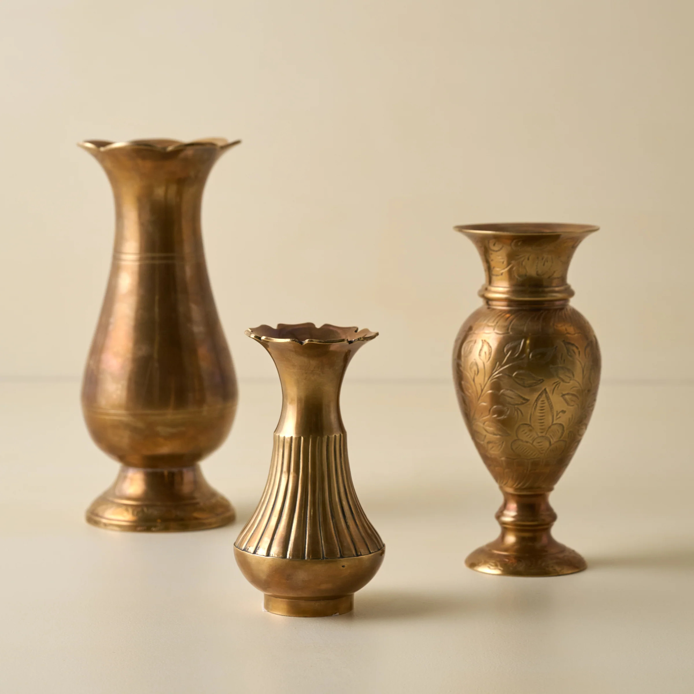 Anna Antiqued Solid Brass Vase | Magnolia