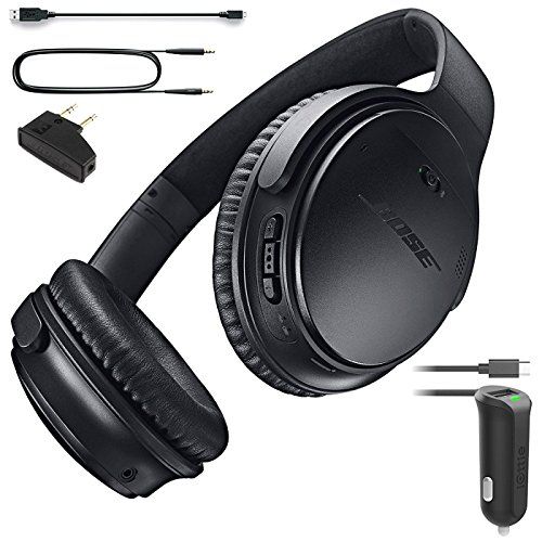 Bose QuietComfort 35 (Series I) Bluetooth Wireless Noise Cancelling Headphones - Black & Car Charger | Amazon (US)